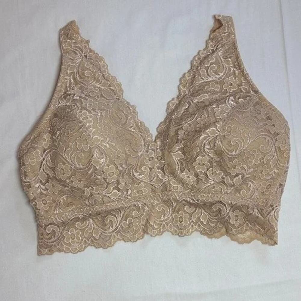 Smart Sexy Lace‎ Comfort Wireless Full Coverage Seamless Tan Womens XL NWT